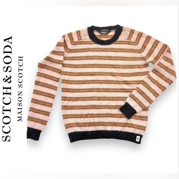Scotch & Soda Blizzard Lizzard mohair lightweight striped pullover sweater, S - Picture 6 of 13
